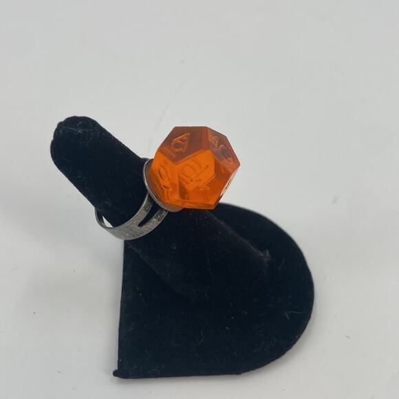Handmade D and D orange dice ring - Picture 2 of 4